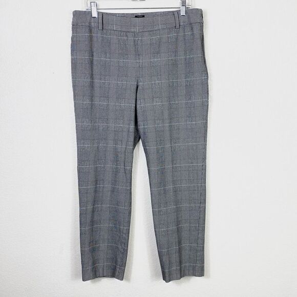 Talbots Chatham Black & White Plaid Slim Leg Trouser Pants - Picture 1 of 6